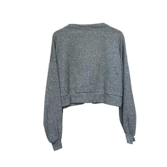 Bershka Gray Cropped Cardigan Sweater Size L - Picture 4 of 5